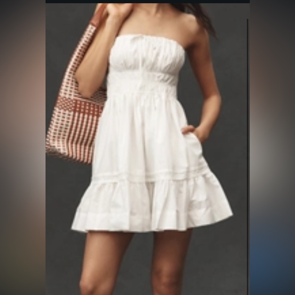 Anthro Somerset strapless dress